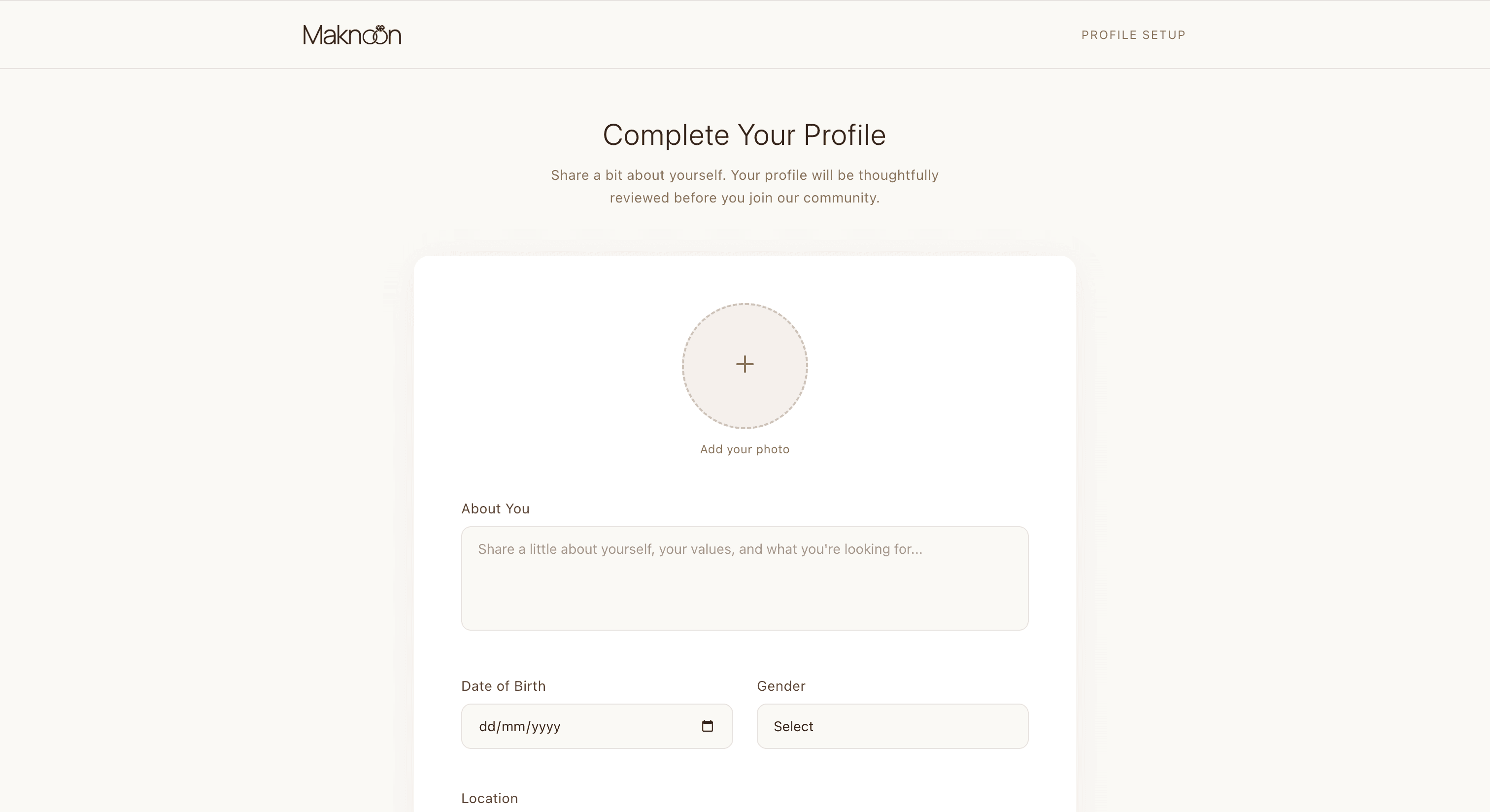 Create Your Profile